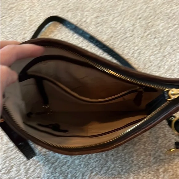 Brahmin Brown and Black Crossbody Bag with Leopard Print - Picture 2 of 7